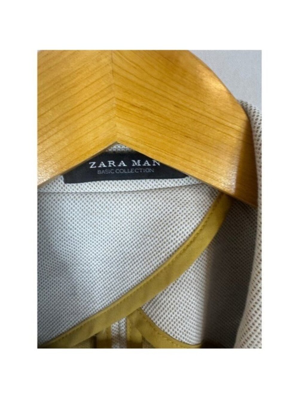 Zara Man Basic Collection Beige Textured Blazer with Elbow Patches Size 36 - Picture 6 of 14